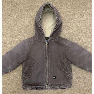 Berne Jacket Size 3T Duck Canvas Coat Sherpa Lined Hooded Distressed Workwear